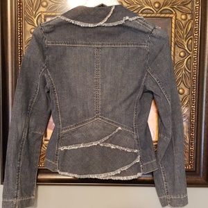 Blue Asphalt back fringe jean jacket t126:7:918